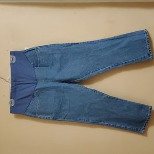 Maternity Annouscements Jeans Light Wash Denim Capri w/ Pockets Sz, S(4/6)